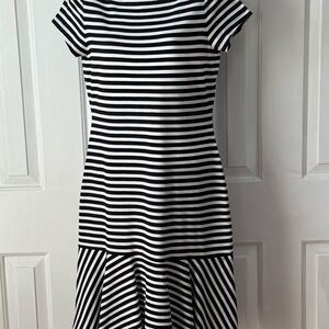 Ralph Lauren Black and White Striped Mini Dress